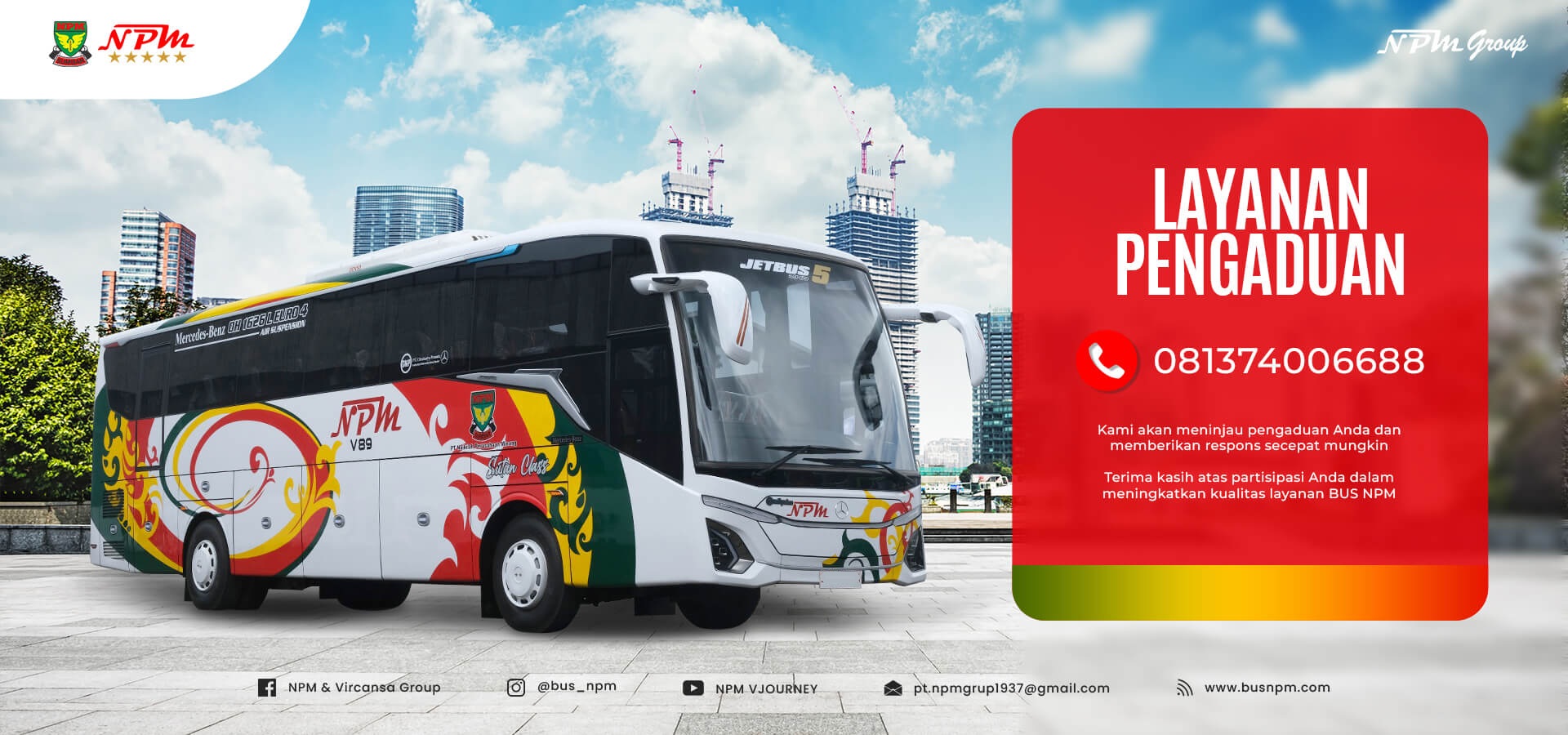 pengaduan bus npm